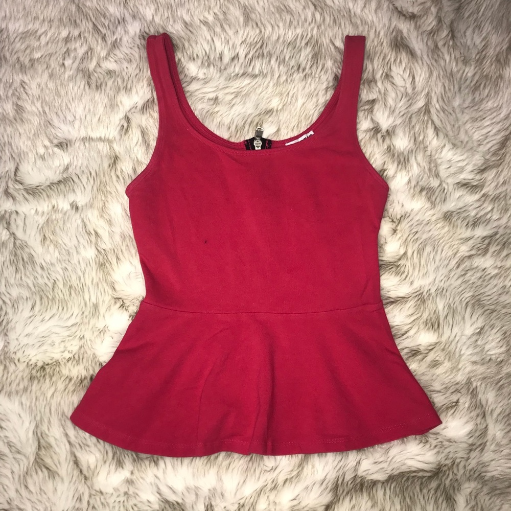 Express pink peplum tank top